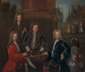 Elihu Yale med medlemmer av hans familie og et slavebundet barn av John Verelst