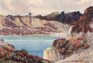 Det blå bassenget (fargelitografi) av John W.G. Bond