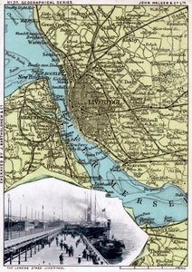 Kart over Liverpool, Merseyside, 1903.