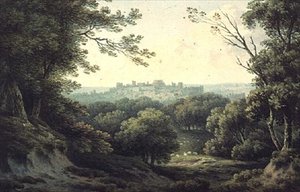 En fjern utsikt over Windsor Castle av John Warwick Smith