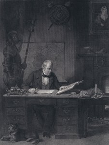Sir Walter Scott i sin studie (gravering) av John Watson Gordon