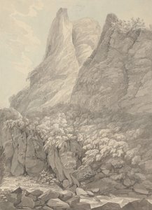 Thurshouse Tor fra elven Manifold, Derbyshire av John Webber