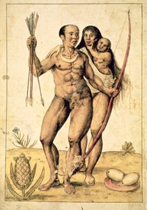 A Native American Family, ca. 1585-87 (akvarell på papir)
