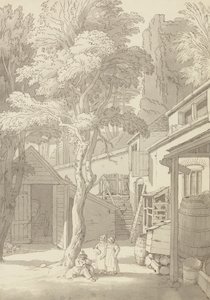 Gårdsplassen til Mr. Bank's House, Northernhay, Exeter av John White Abbott