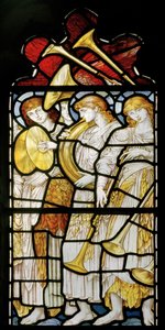 Musical Angels, Te Deum, East Window, ca. 1888 (farget glass)