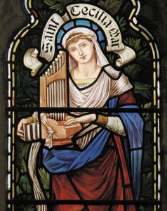 St Cecilia, Lady Chapel Window, ca. 1885 (farget glass)