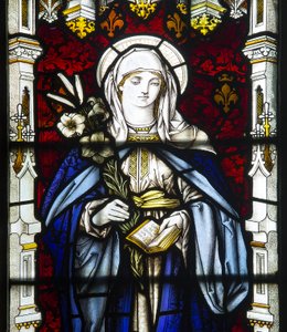 Jomfru Maria, 1898 (farget glass)