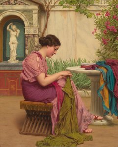 A Stitch is Free, eller A Stitch in Time, 1917 av John William Godward