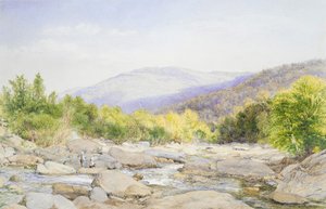 Landskap: Utsikt over Catskill Creek, 1867. av John William Hill