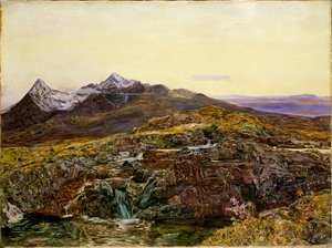 Cullin Ridge, Skye, fra Sligachan, 1855 av John William Inchbold