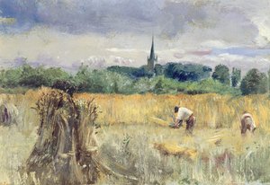 Harvest Field, Stratford-upon-Avon (olje på lerret)