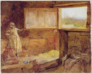 The Hayloft (akvarell på papir) av John William North