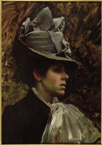 Portrett av kunstnerens kone av John William Waterhouse