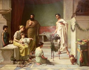 Et sykt barns besøk til Aesculapius-tempelet, 1877 av John William Waterhouse