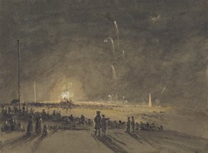 Et fyrverkeri (wc på papir) av John Wilson Carmichael