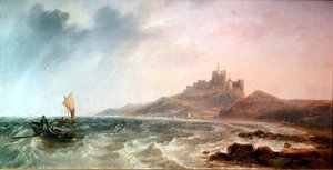 Bamburgh slott av John Wilson Carmichael