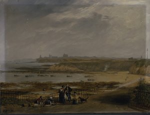 Cullercoats ser mot Tynemouth - Ebbe av John Wilson Carmichael