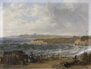 Cullercoats ser mot Tynemouth - Flomvann av John Wilson Carmichael