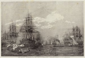 Hennes Majestet fortsetter til flaggskipet The Duke of Wellington av John Wilson Carmichael