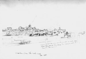 Hexham fra Rail Road, 1835 av John Wilson Carmichael