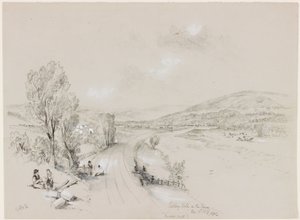 Ridley Hall, Bardon Mill, 1837 (bc og blyant på papir) av John Wilson Carmichael
