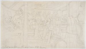 Garderoben H.M.S. Caesar (blyant på papir (sporing)) av John Wilson Carmichael