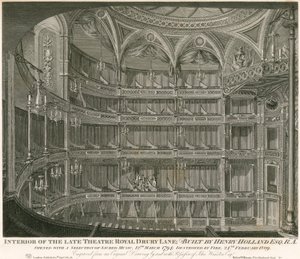 Interiør i avdøde Theatre Royal, Drury Lane, London av John Winston