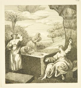 Hogarths altertavle - Angel at the Tomb (penn og blekk på papir) av John Withers