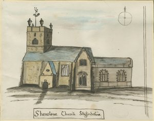 Shenstone Church: vannfargemaleri, nd [1784] (maleri)
