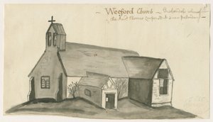 Weeford Church: sepia vasketegning, nd [1784] (tegning)