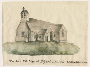 Weeford Church: vannfargemaleri, 1782