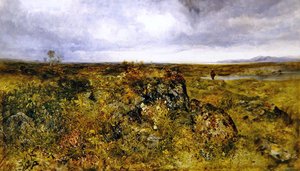 Fiske på en elv (olje på lerret)