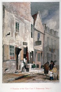 Utsikt over rester av østporten til Abbey of St Saviour, Bermondsey, London, 1851 av John Wykeham Archer