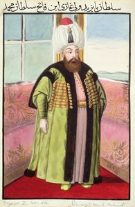 Bajazet (Bayezid) II (ca. 1447–1512) kalt «Adli», den rettferdige, sultan 1481–1512, fra «En serie portretter av Tyrkias keisere»