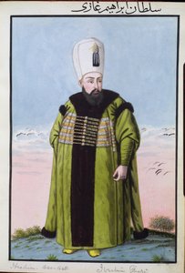 Ibrahim (1615–48) Sultan 1640–48, fra «En serie portretter av Tyrkias keisere»