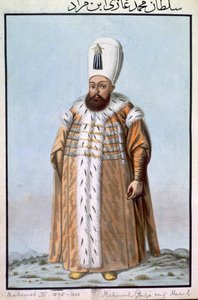 Mahomet (Mehmed) III (1566–1603) Sultan 1595–1603, fra «En serie portretter av Tyrkias keisere»