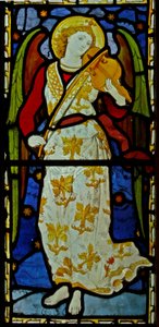 Musikalsk engel, 1870 (farget glass) av John and Grylls Burlison