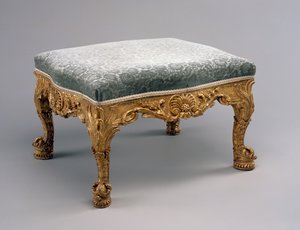 Krakk, ca. 1757 (limewood, forgylt og møbeltrekk)