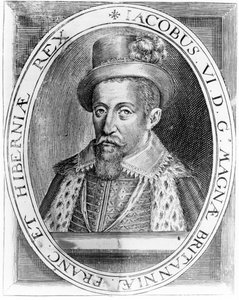 James VI av Skottland, trykk utgitt av H. Jacopsen, 1618