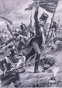 Fremrykningen av Light Division ved Alma, 20. september 1854, illustrasjon fra 'British Battles on Land and Sea'