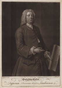 William Caslon , engelsk typograf (mezzotint) av John the younger Faber
