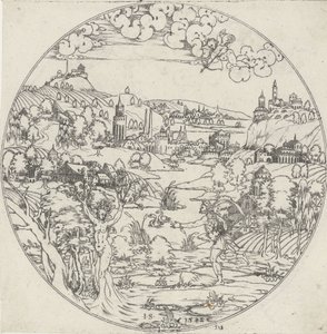 Apollo og Daphne Bottoms of Bowls: Landscapes with bibelske og mytologiske skildringer (serietittel) av Jonas Silber