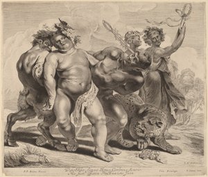 Beruselse av Bacchus av Jonas Suyderhoff after Sir Peter Paul Rubens
