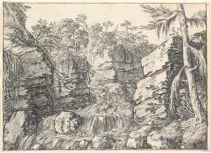 En foss mellom Rocky Cliffs av Jonas Umbach