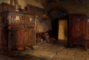 Et bretonsk hytteinteriør, 1887.