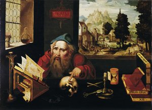 Saint Hieronymus i hans celle, 1520-årene av Joos van Cleve