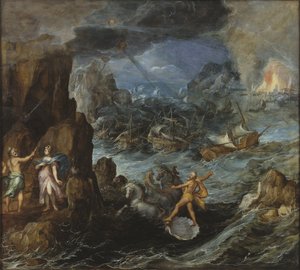 Forlis av den greske flåten på reisen hjem fra Troy, ca. 1585-90 av Joos or Josse de Momper