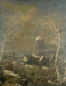 Vinterscene, ca. 1600 (olje på lerret) av Joos or Josse de The Younger (attr. to) Momper