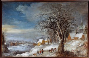 Vinterlandskap. Maleri av Josse II Momper (1564-1635) Ec. Flam.
