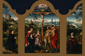 Triptyk: Kristi korsfestelse av Joos van Cleve